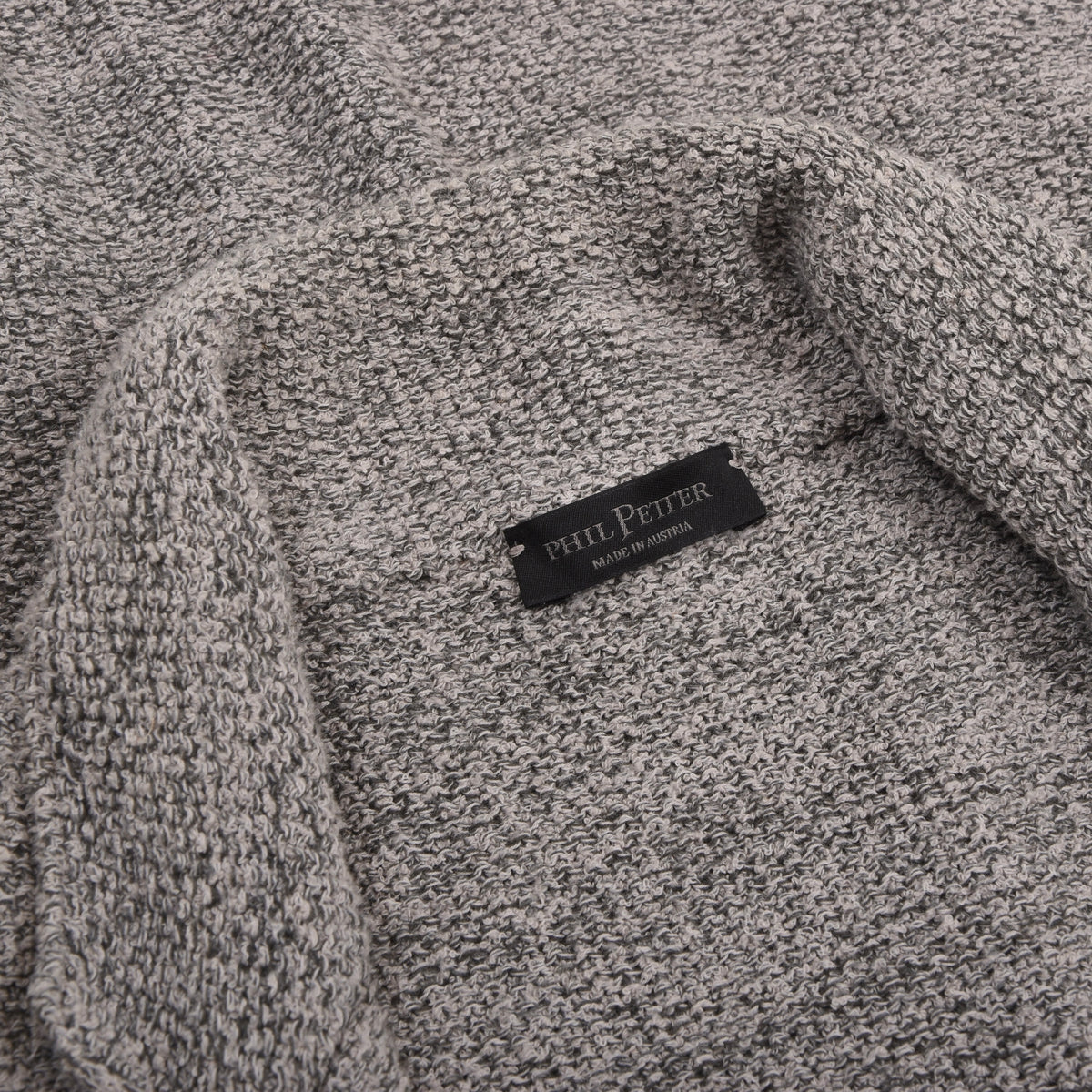 Phil Petter Baumwolle-Leinen Stricksakko Gr. L Made in Austria - Grau Melange