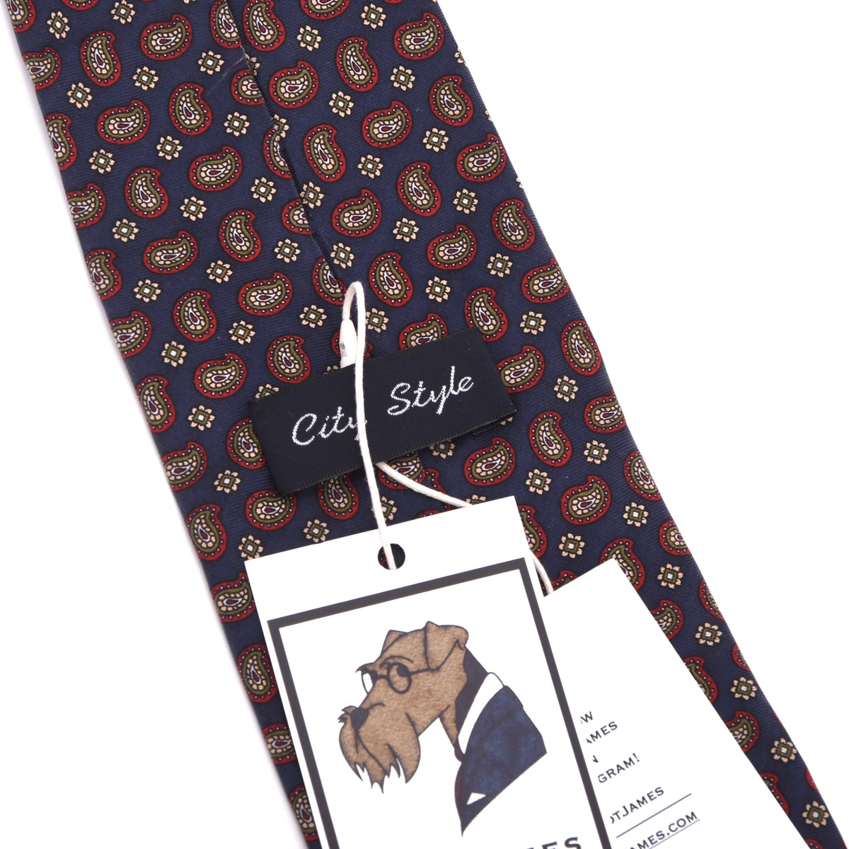 Vintage Ancient Madder City Style Silk Tie - Blue Paisley
