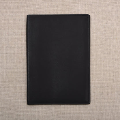 NOS Leplat Leather Passport Cover/Wallet Made in Germany - Charcoal