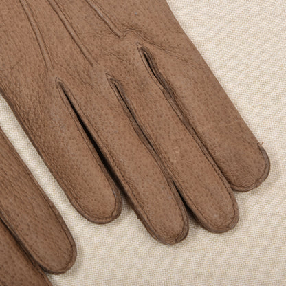 NOS Lederhandschuhe gefüttert - Braun
