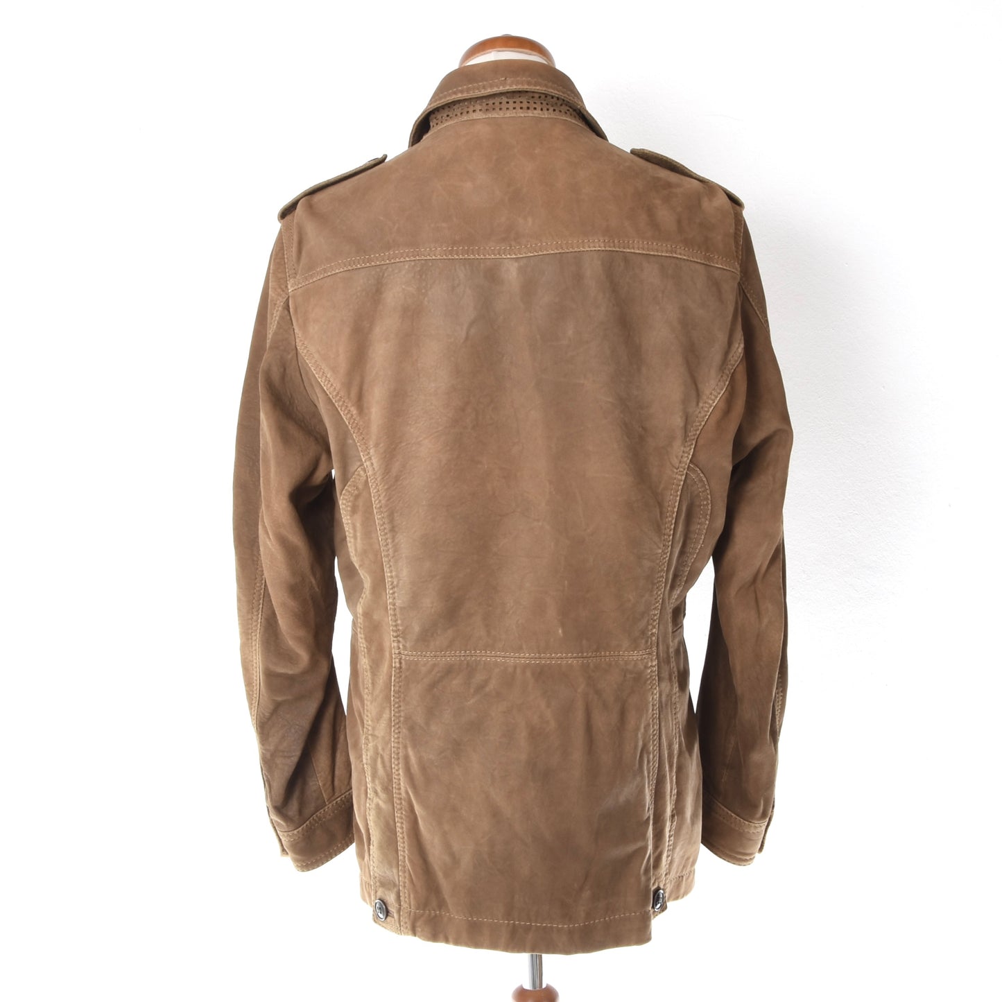 Hugo Boss Lamb Leather Safari Jacket Size 54 Chest ca. 59.5cm - Brown