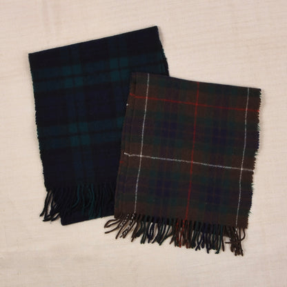 Blackwatch Tartan x2 Wool Scarves ca. 120-138cm