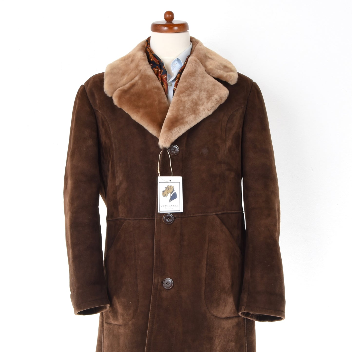 Classic Shearling Coat ca. 58cm Chest  - Brown