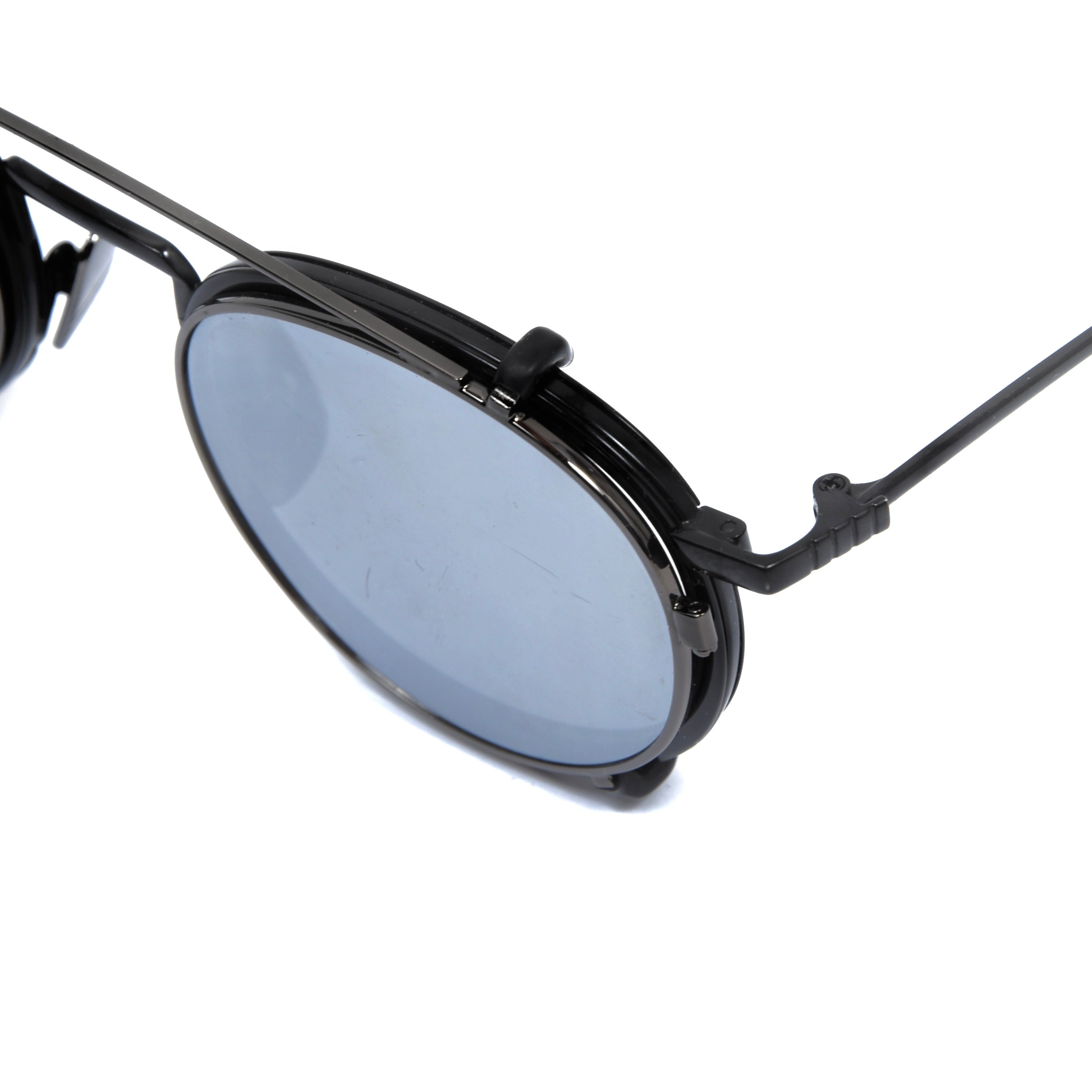 Thom Browne TB710 Frames + Clip-On Mirrored Sunglasses - Black