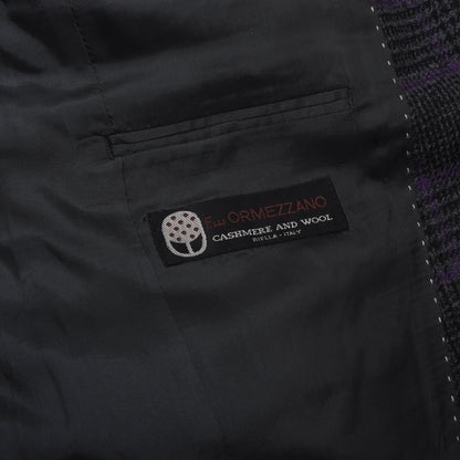 Don Gil Woll-Kaschmir Sakko Gr. 46 Brust ca. 50cm - Lila Windowpane-Muster