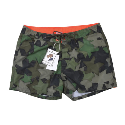 Sundek Swim Trunks Size 33 - Green Star Camouflage
