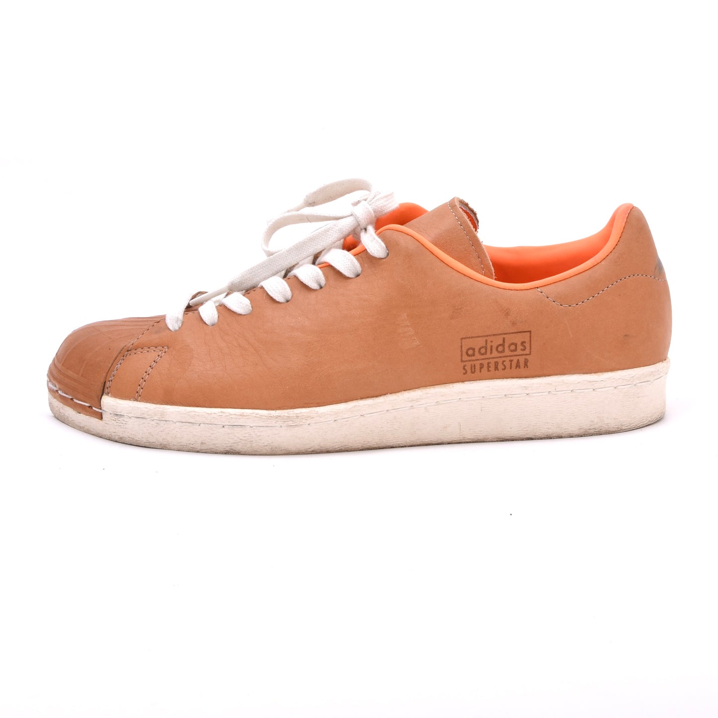 Adidas Superstar Sneakers 80s Clean Leather Größe 42 2/3 - Hellbraun/Orange