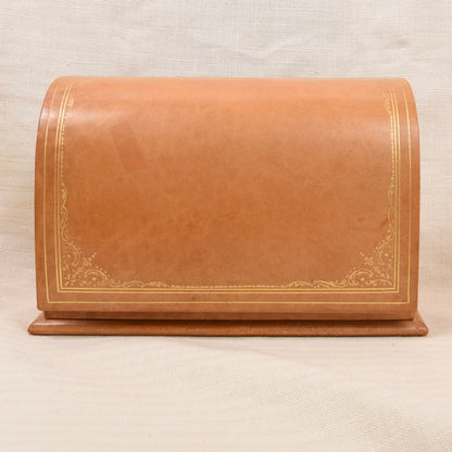 Vintage 4-teiliges Leder-Schreibset mit Wendbarer Schreibunterlage