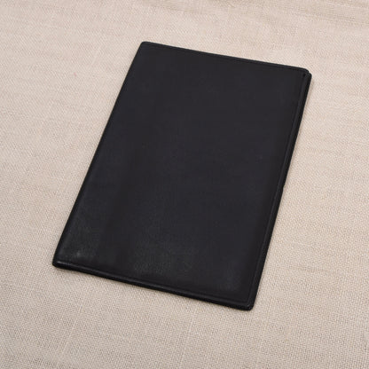 NOS Leplat Leather Passport Cover/Wallet Made in Germany - Charcoal