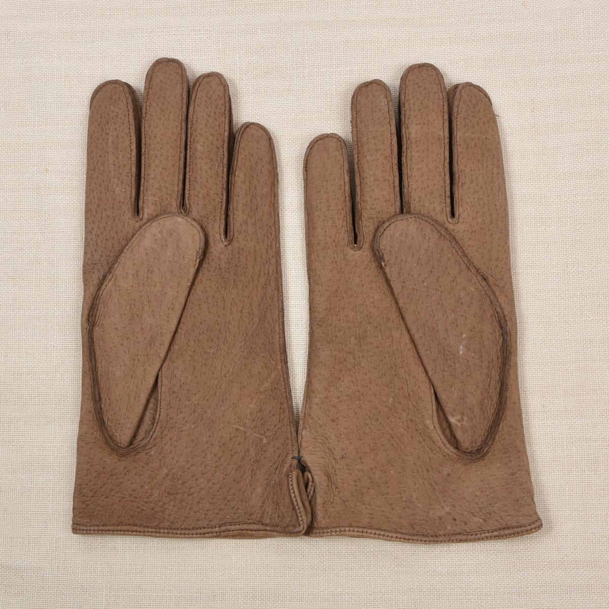 NOS Lederhandschuhe gefüttert - Braun