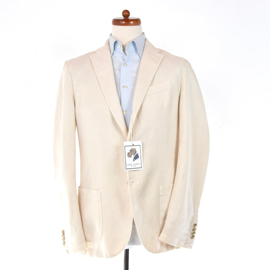 Altea Milano Cotton-Linen Jacket Size 50 - Cream