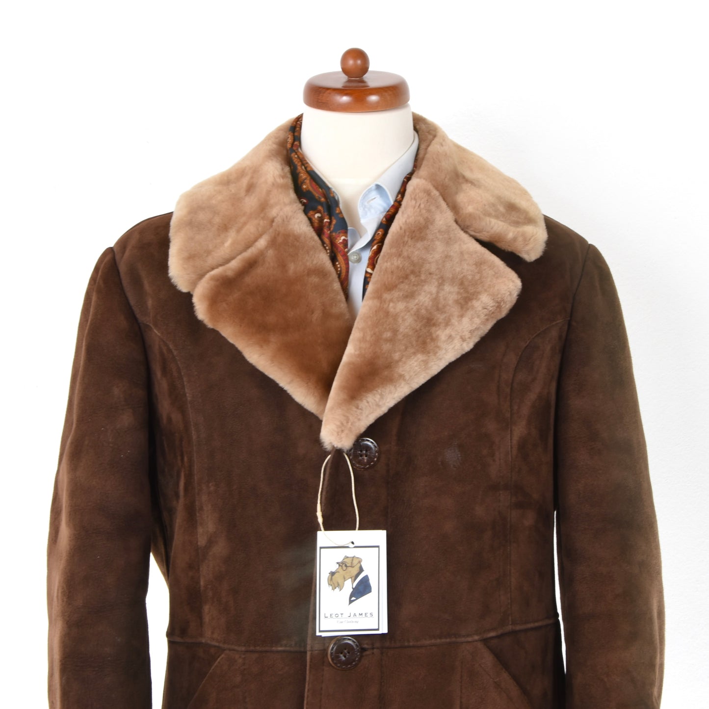 Classic Shearling Coat ca. 58cm Chest  - Brown