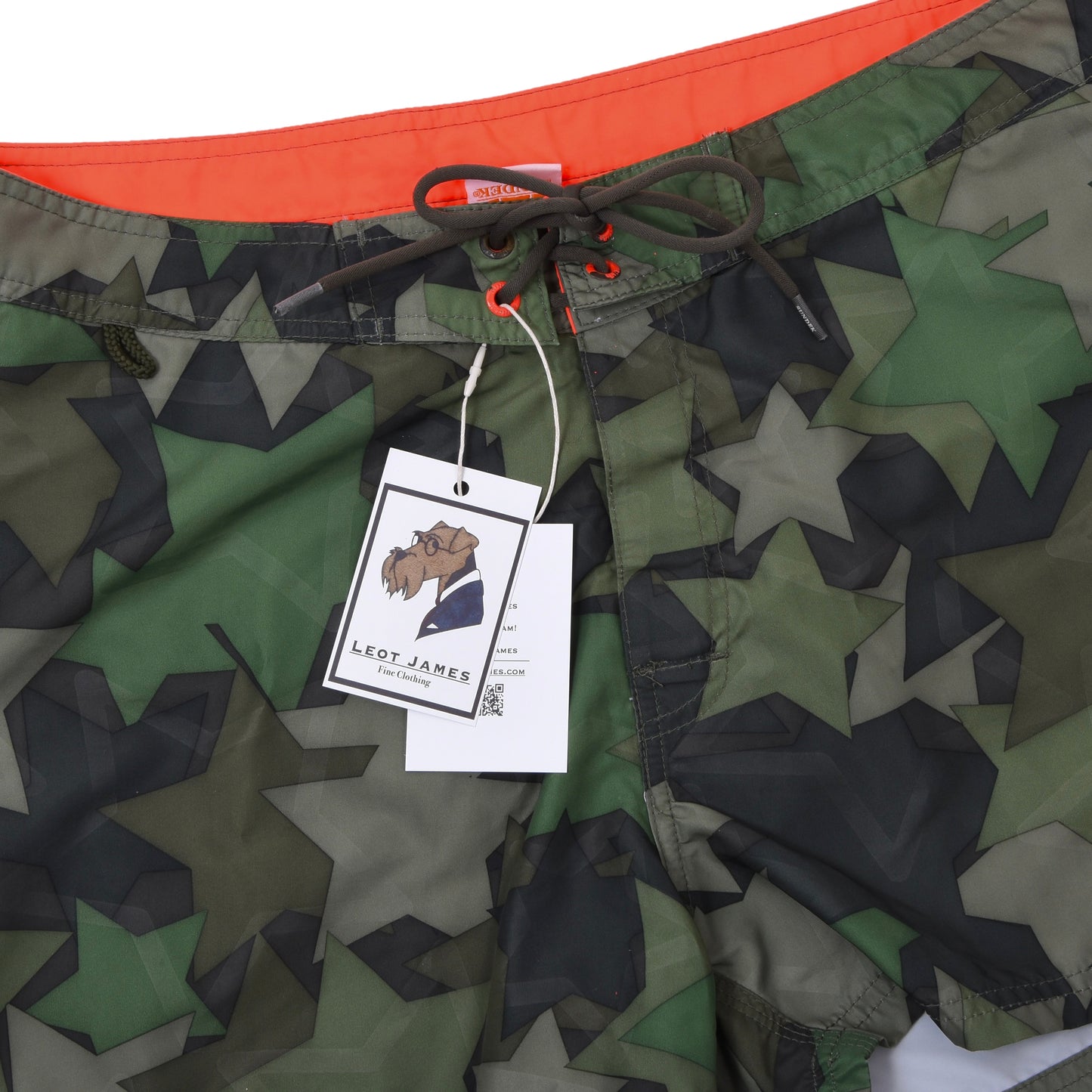 Sundek Swim Trunks Size 33 - Green Star Camouflage