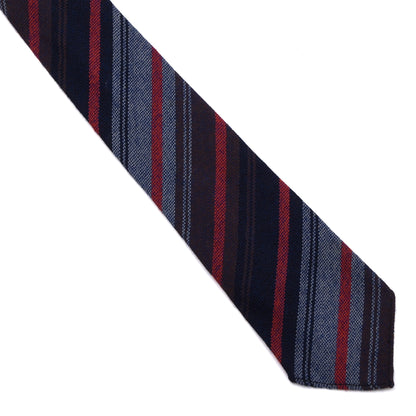 Carraig Donn Wool Tie Made in Irelad - Blue Stripes