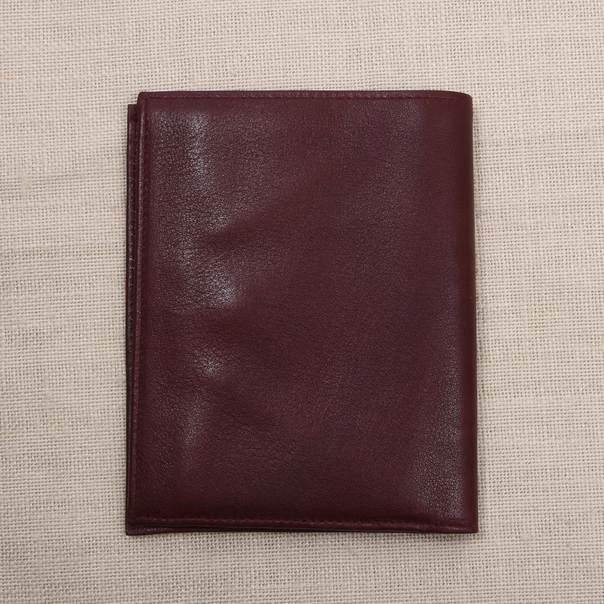 NOS Glattleder Brieftasche - Burgunderrot