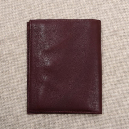 NOS Glattleder Brieftasche - Burgunderrot