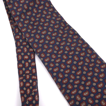 Vintage Ancient Madder City Style Silk Tie - Blue Paisley