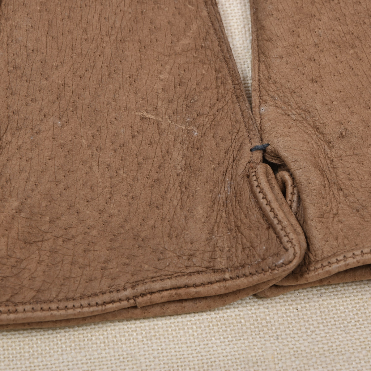 NOS Lederhandschuhe gefüttert - Braun