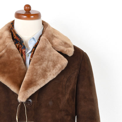 Classic Shearling Coat ca. 58cm Chest  - Brown