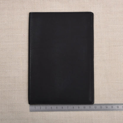 NOS Leplat Leather Passport Cover/Wallet Made in Germany - Charcoal