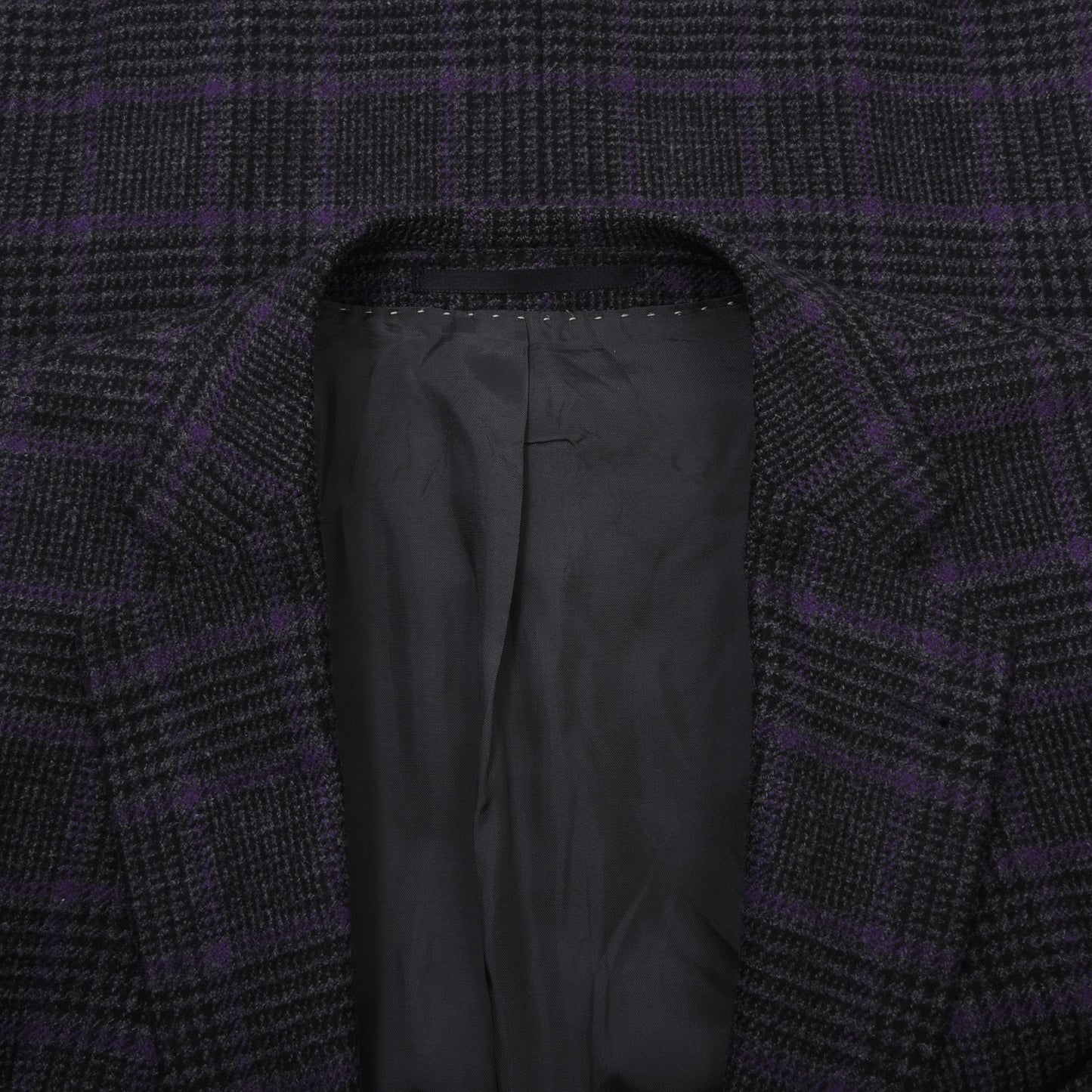 Don Gil Woll-Kaschmir Sakko Gr. 46 Brust ca. 50cm - Lila Windowpane-Muster