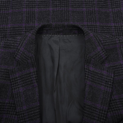 Don Gil Woll-Kaschmir Sakko Gr. 46 Brust ca. 50cm - Lila Windowpane-Muster