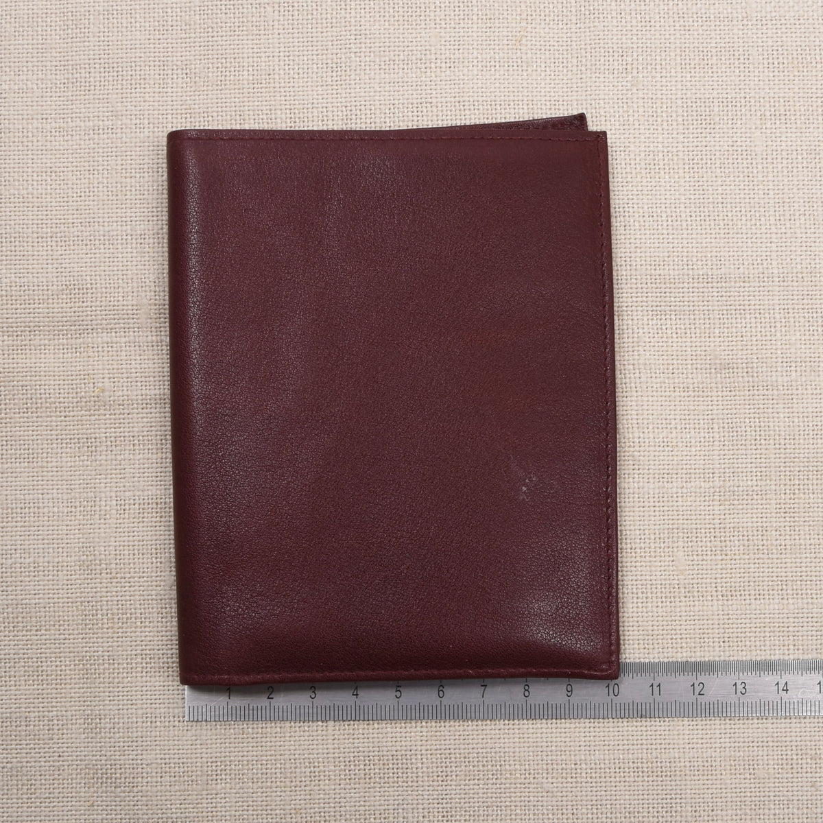 NOS Glattleder Brieftasche - Burgunderrot