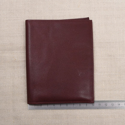 NOS Glattleder Brieftasche - Burgunderrot