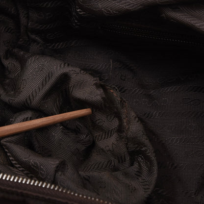 Vintage Prada Milano Quilted Nylon Purse ca. 31cm - Brown