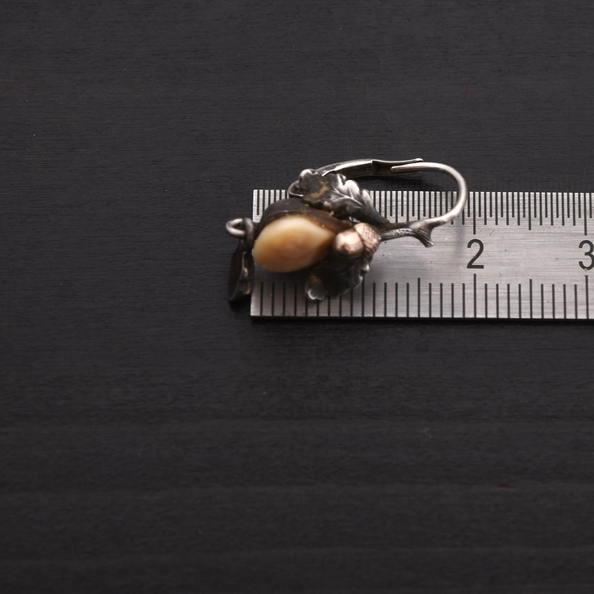 Vintage Jagd-Ohrringe 800 Silber mit Grandl ca. 2cm