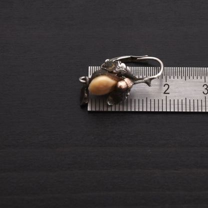 Vintage Jagd-Ohrringe 800 Silber mit Grandl ca. 2cm