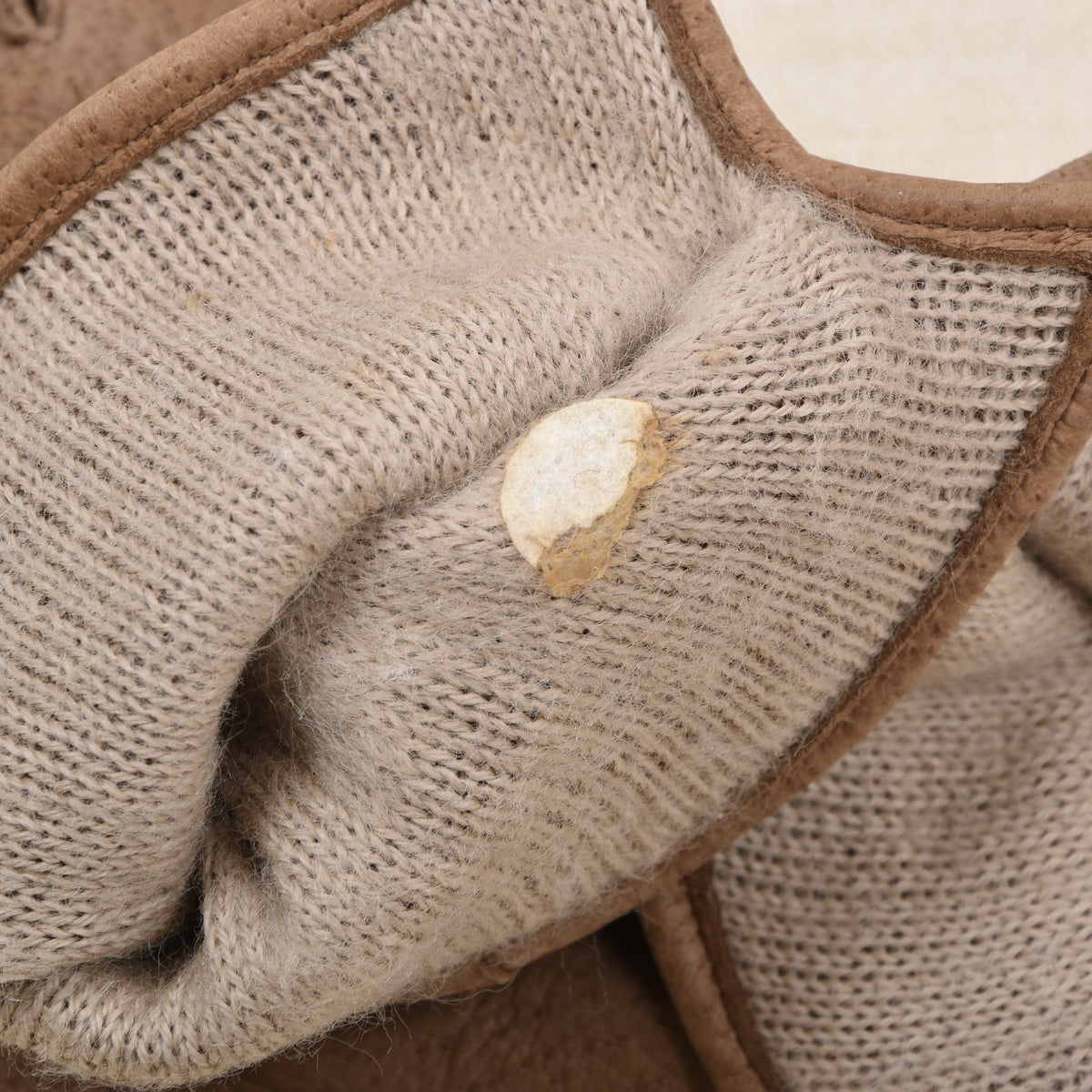 NOS Lederhandschuhe gefüttert - Braun