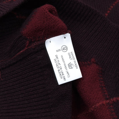 Peter Scott Wool Sweater Size UK40 - Burgundy Argyle