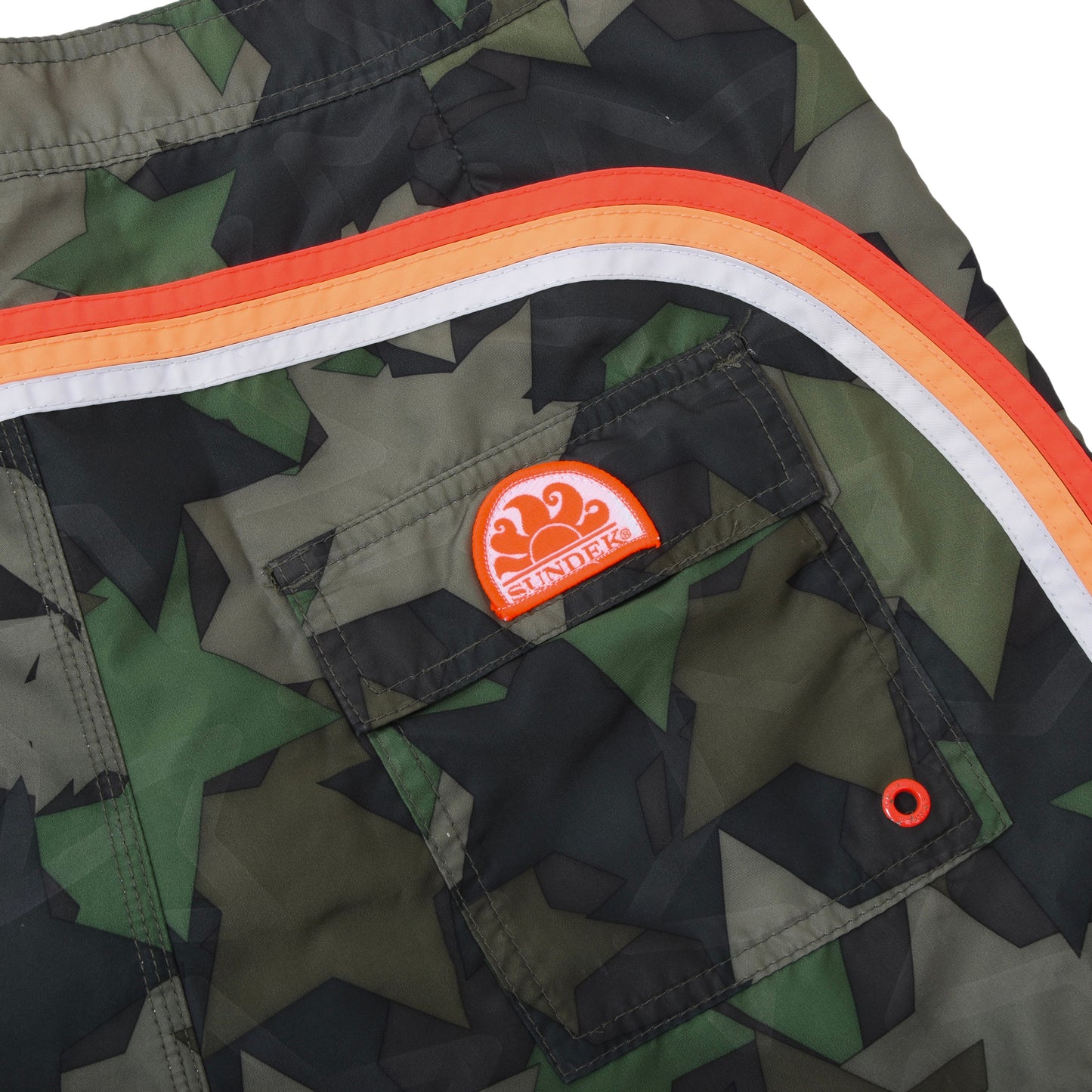 Sundek Swim Trunks Size 33 - Green Star Camouflage