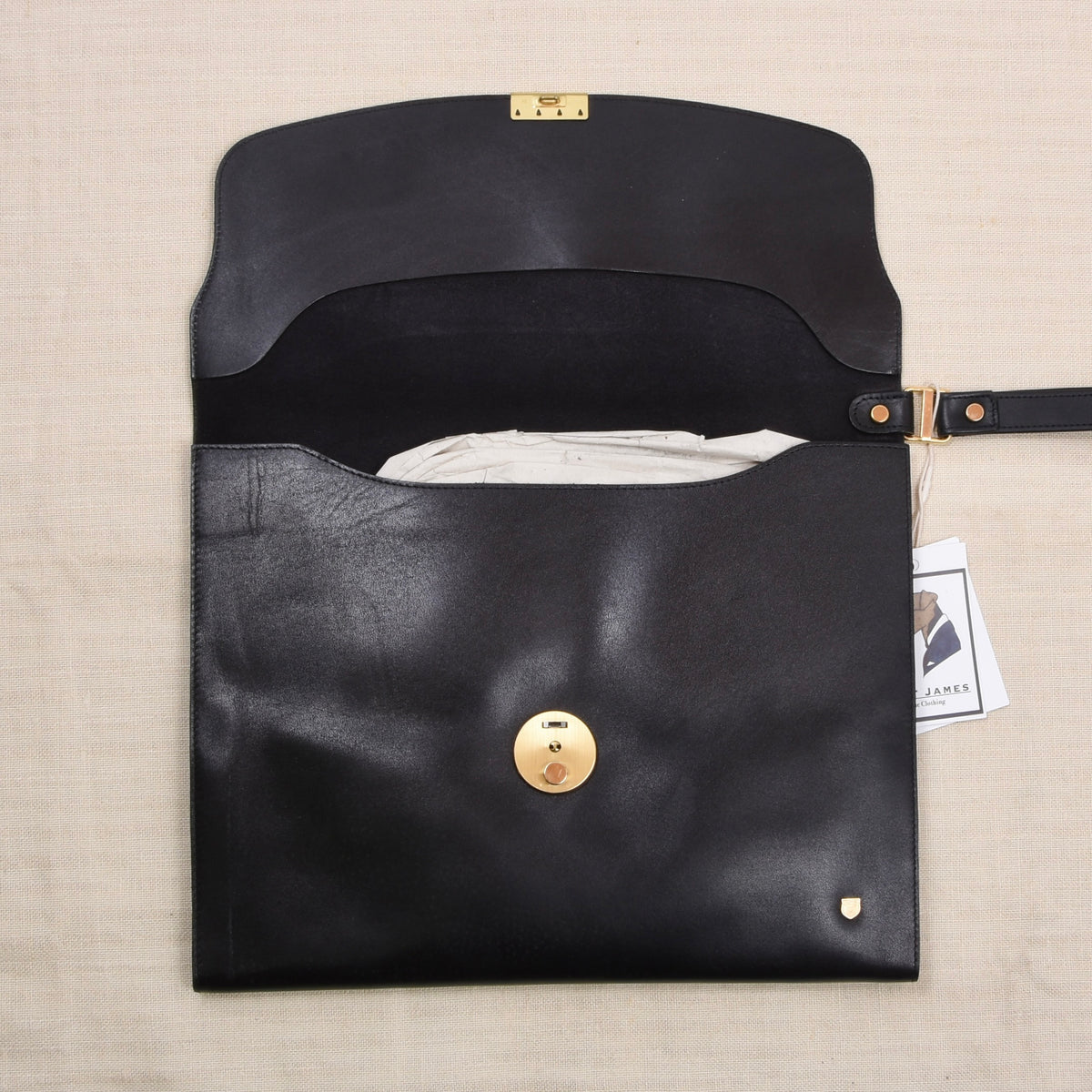NOS Jerome Leplat Leder Aktenmappe ca. 34cm - Schwarz