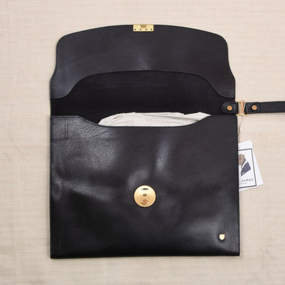 NOS Jerome Leplat Leder Aktenmappe ca. 34cm - Schwarz