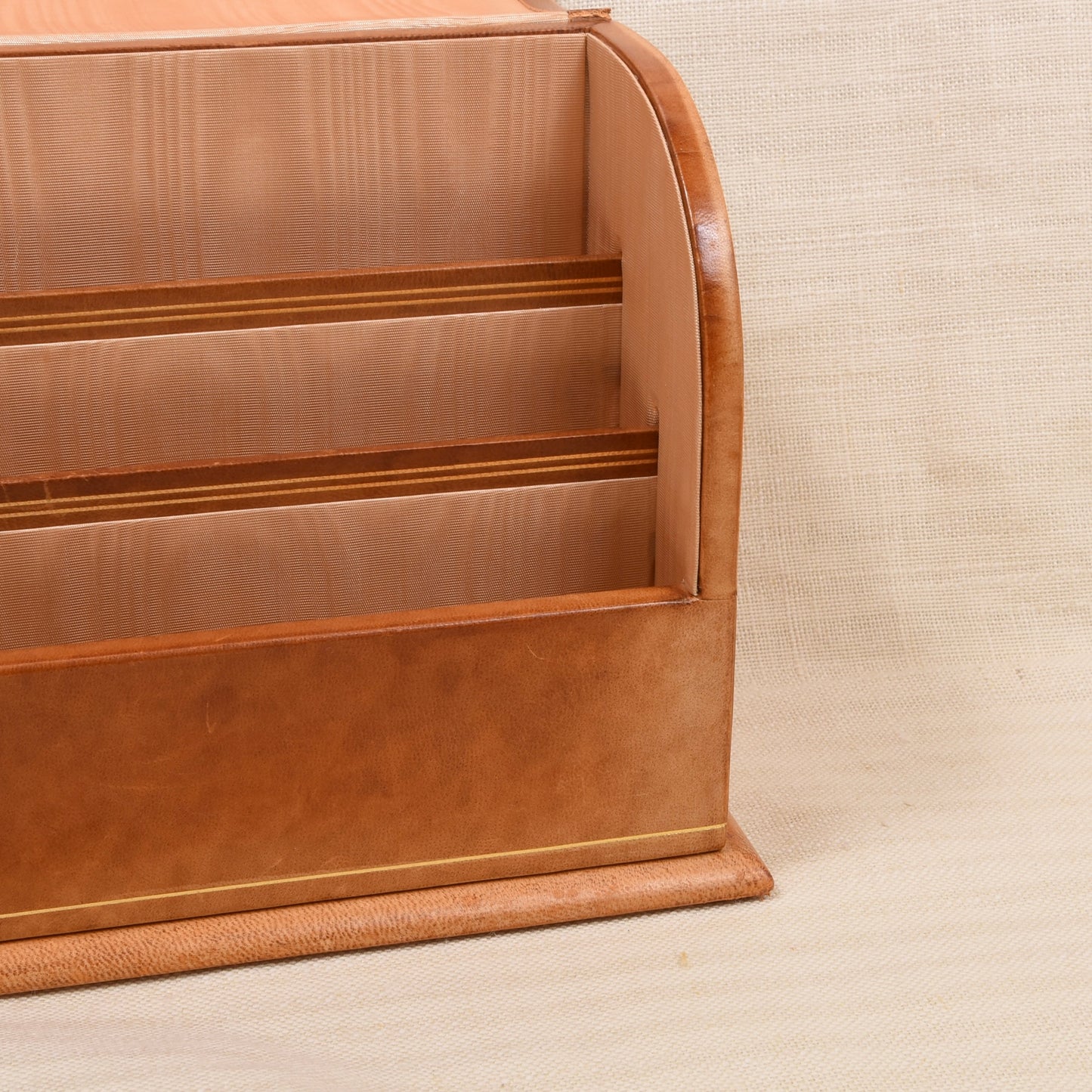 Vintage 4-teiliges Leder-Schreibset mit Wendbarer Schreibunterlage