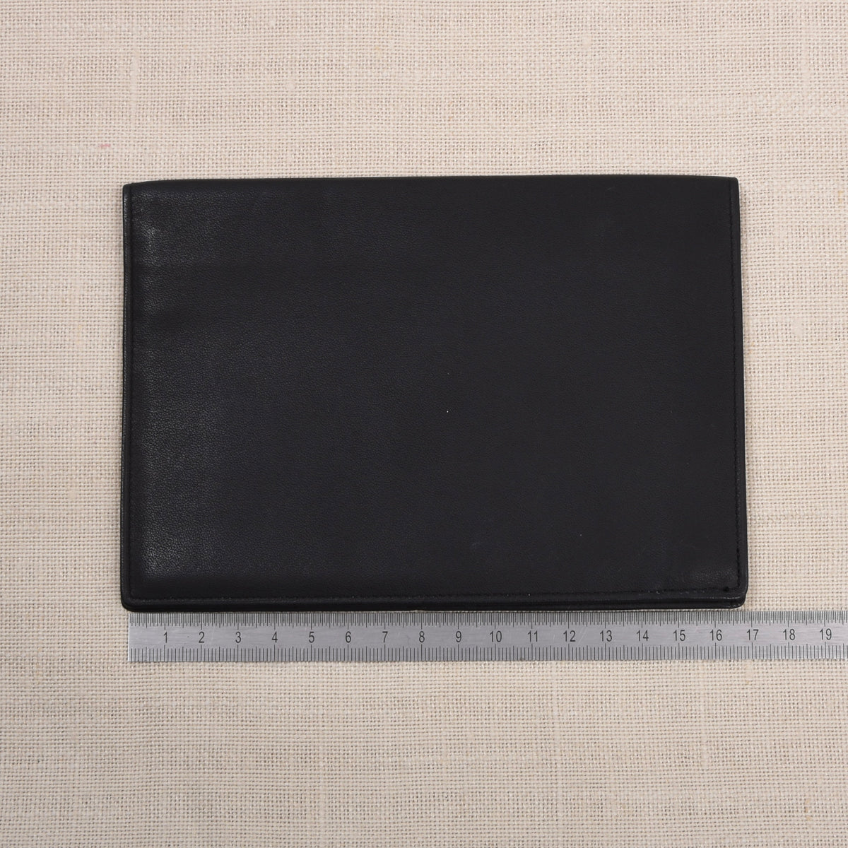 NOS Leplat Leather Passport Cover/Wallet Made in Germany - Charcoal