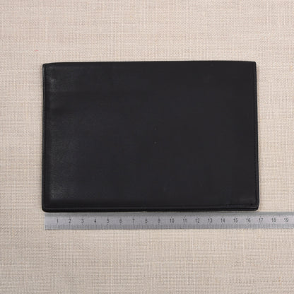 NOS Leplat Leather Passport Cover/Wallet Made in Germany - Charcoal