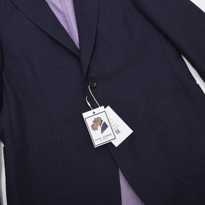 Canali Kei Unstructured Jacket Chest ca. 54cm - Navy Blue