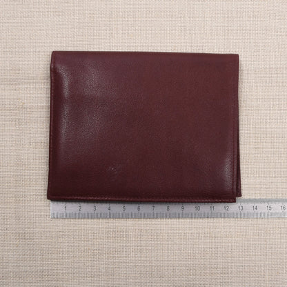 NOS Glattleder Brieftasche - Burgunderrot