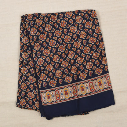 Classic 100% Seide & 100% Wolle Stadtschal ca. 156 cm - Marineblau Paisley