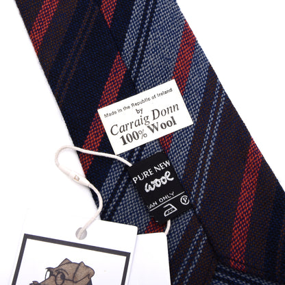 Carraig Donn Wool Tie Made in Irelad - Blue Stripes