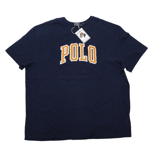Vintage Polo Ralph Lauren Spellout T-Shirt Größe XL ca. 64,5 cm – Marineblau