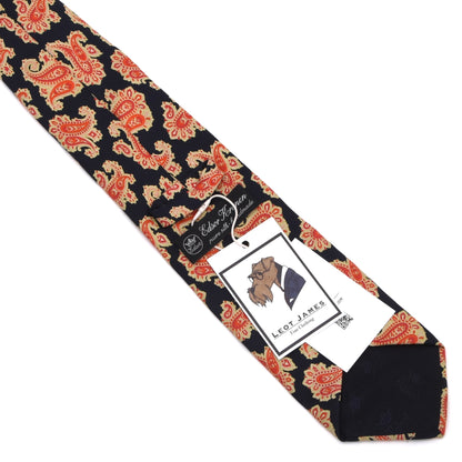 Edsor Kronen Silk Tie - Orange Paisley