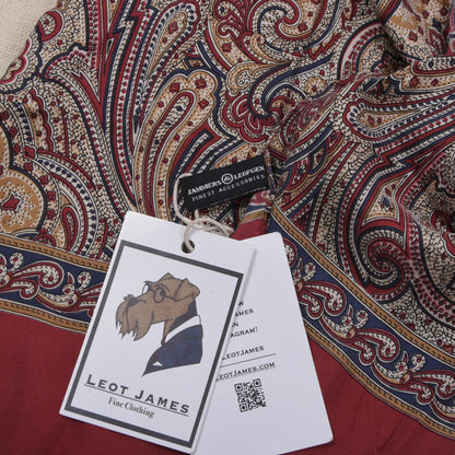 Jammers & Leufgen 100% Seide Stadtschal ca. 138 cm - Rot Paisley