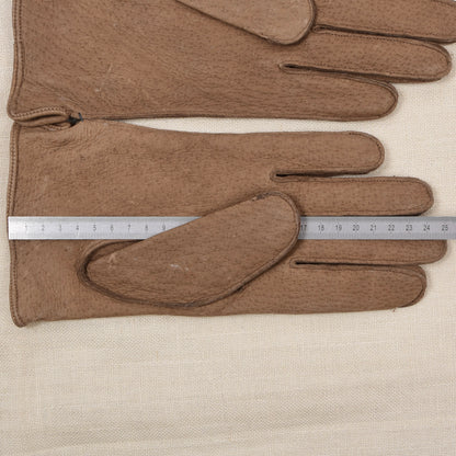 NOS Lederhandschuhe gefüttert - Braun