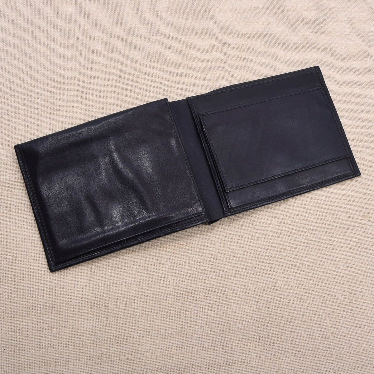 NOS Glattleder Brieftasche - Marineblau