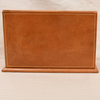 Vintage 4-teiliges Leder-Schreibset mit Wendbarer Schreibunterlage