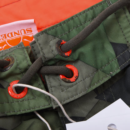 Sundek Swim Trunks Size 33 - Green Star Camouflage